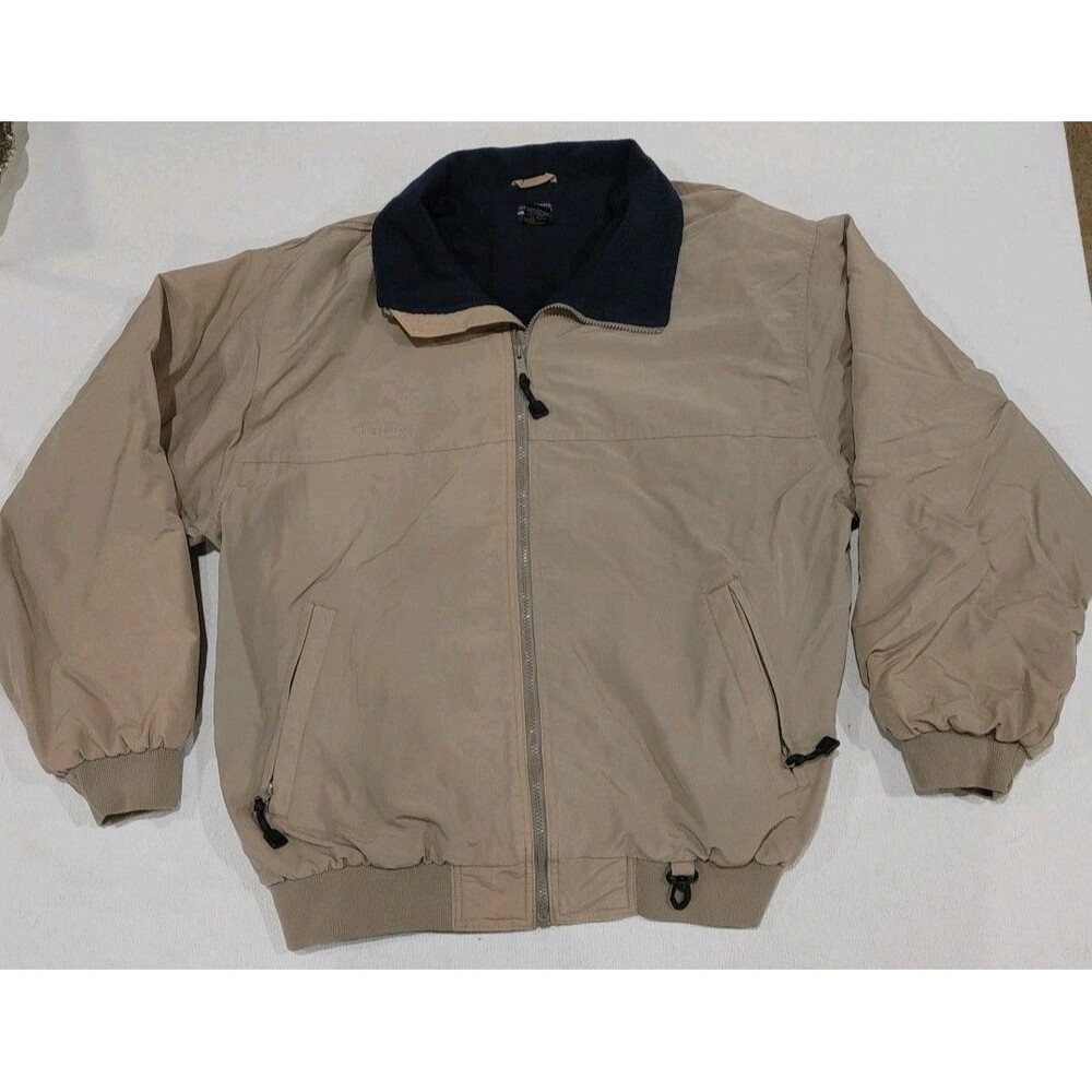 VTG WHITE SIERRA Men 2XL Tan 100% Nylon Fleece Lined Zip SKI Jacket